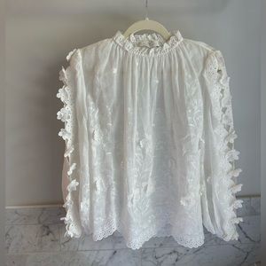 Zimmermann White Floral Appliqué Top